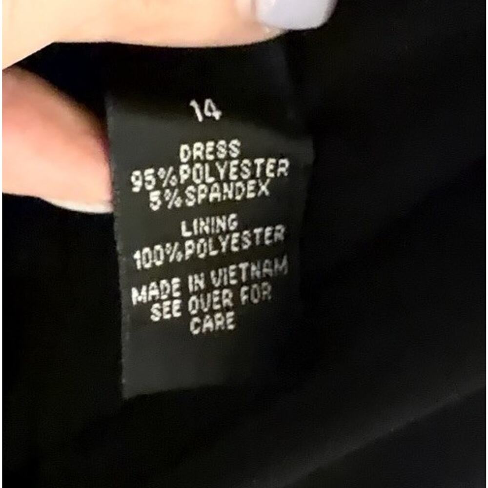 Black One Shoulder Beaded Mini Dress Sleeveless US 14 Polyester Blend - Picture 5 of 5
